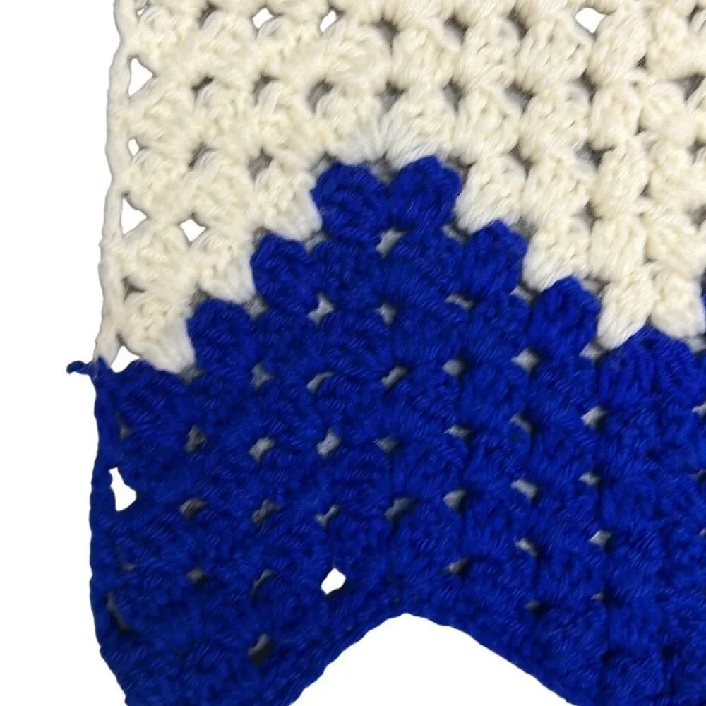 Handmade Crochet Knit Herringbone-Style Pattern lap blanket  30